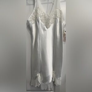 Linea Donatella: White Satin Slip Dress